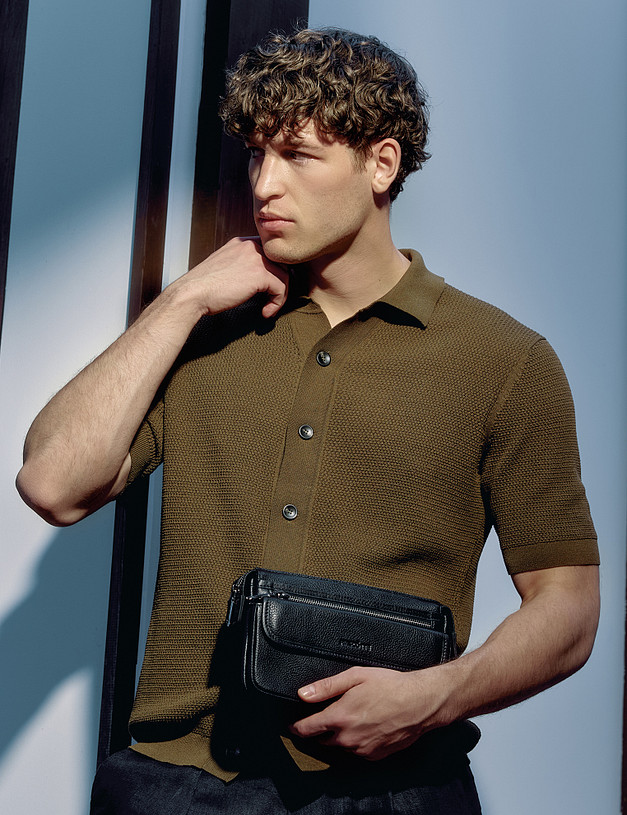 Черная мужская барсетка MASCOTTE 622-5104-102 | ракурс 1