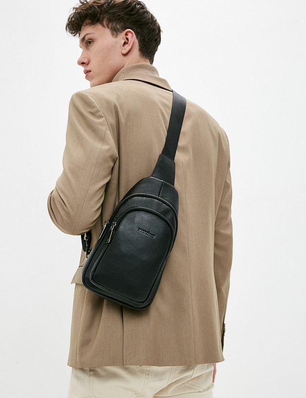 Черная мужская сумка-слинг MASCOTTE 604-1101-102 | ракурс 1