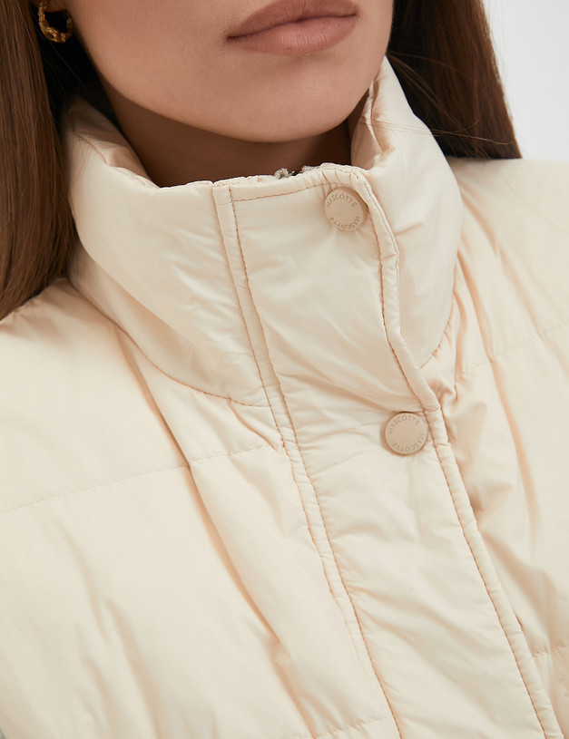 Молочный женский жилет с поясом MASCOTTE 234-3297-2401 | ракурс 6