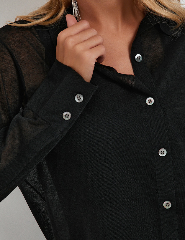 Черная женская рубашка MASCOTTE 852-5116-2702 | ракурс 3