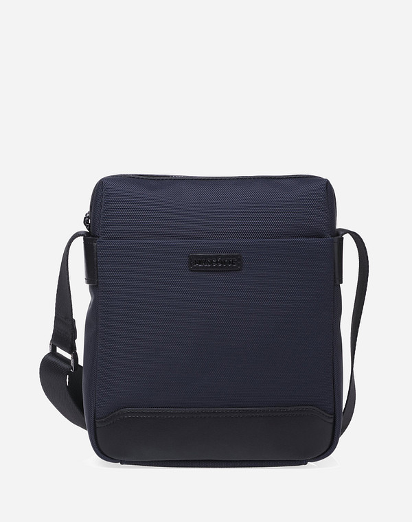 602-0101-203 Сумка мужская текстиль-и.кожа/текстиль синий-черн, S, Mascotte