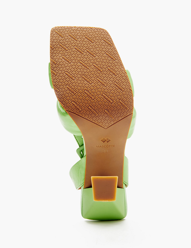 Зеленые кожаные женские босоножки MASCOTTE 233-415211-7519M | ракурс 7