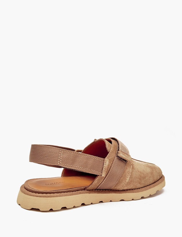 Бежевые женские сабо из велюра MASCOTTE 22-4120814-2210M | ракурс 4