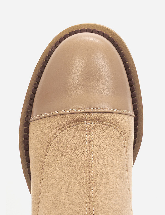 Бежевые женские ботфорты на широком каблуке MASCOTTE 25-121522-2408 | ракурс 6