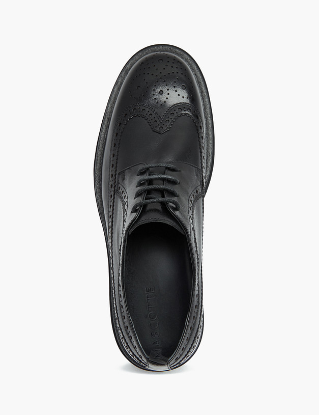 Черные мужские броги на массивной подошве MASCOTTE 175-322713-0102 | ракурс 5