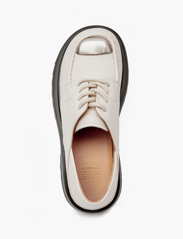 Молочные кожаные женские дерби MASCOTTE 58-412111-0101 | ракурс 4