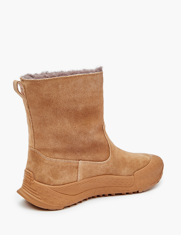Бежевые велюровые женские ботинки на меху MASCOTTE 58-3202333-0208 | ракурс 3