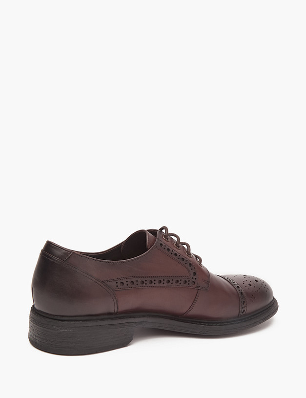 Коричневые кожаные мужские броги MASCOTTE 128-124711-0109 | ракурс 3