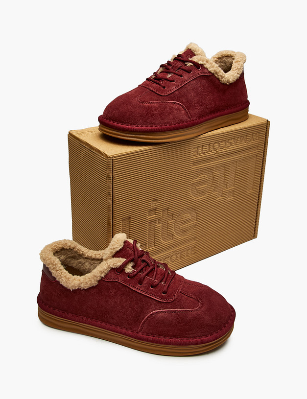 Бордовые женские зимние полуботинки MASCOTTE 234-526051-0205 | ракурс 6