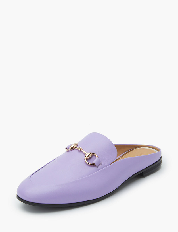 Фиолетовые кожаные женские сабо MASCOTTE 171-210411-6526M | ракурс 5