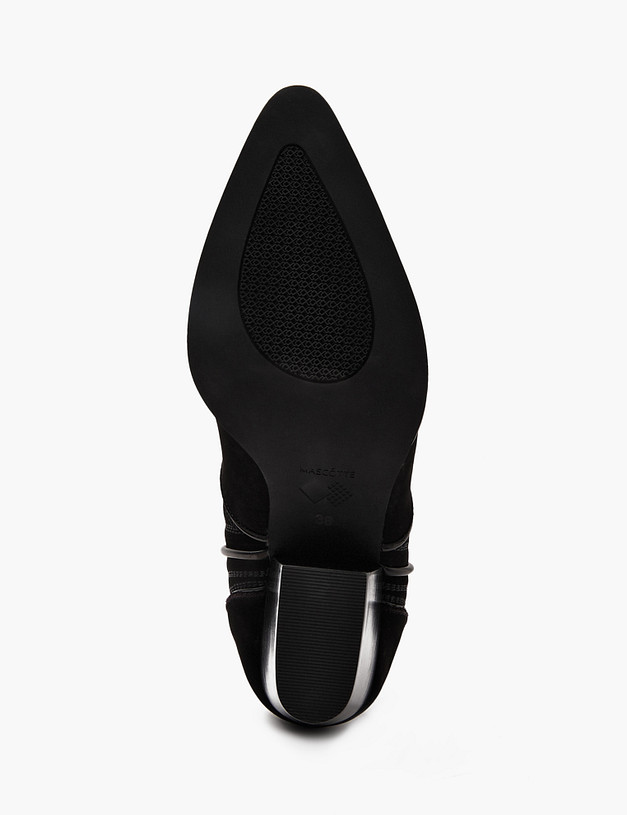 Черные женские казаки из нубука MASCOTTE 126-3203924-0302 | ракурс 5