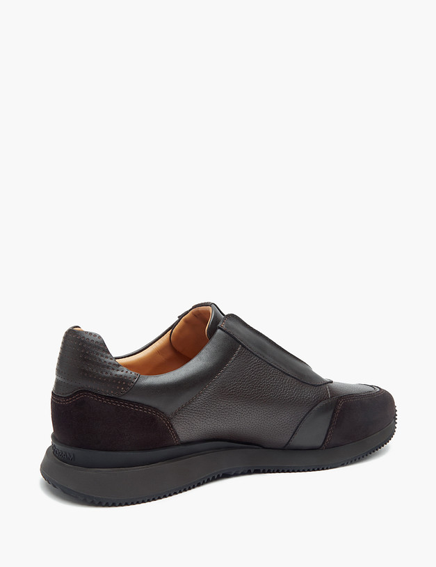 Коричневые мужские кроссовки из кожи и велюра MASCOTTE 175-3292211-8111M | ракурс 3