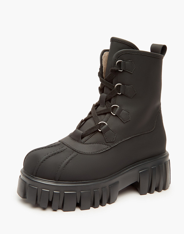 234-224926-0602 Ботинки женские кож.спилок/ворсин черн, Mascotte