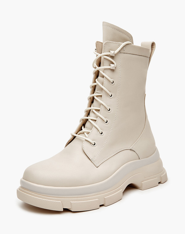 233-3201934-7137M Ботинки женские нат.кожа/мех-нат.кожа беж, Mascotte