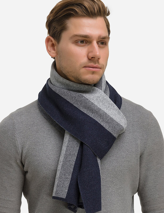 Серый мужской шарф MASCOTTE 730-0229-7510 | ракурс 3