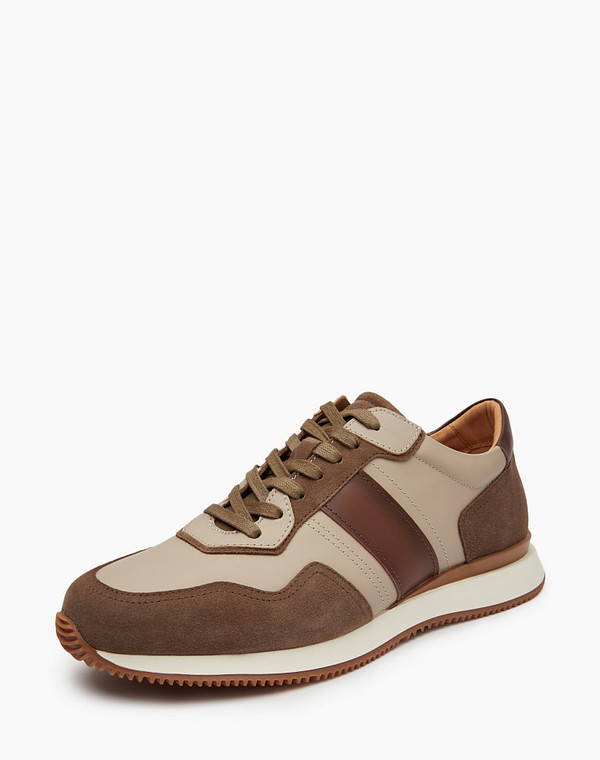 175-5192215-8138M Полуботинки для активного отдыха мужские нат.кожа-велюр/нат.кожа беж-корич, Mascotte