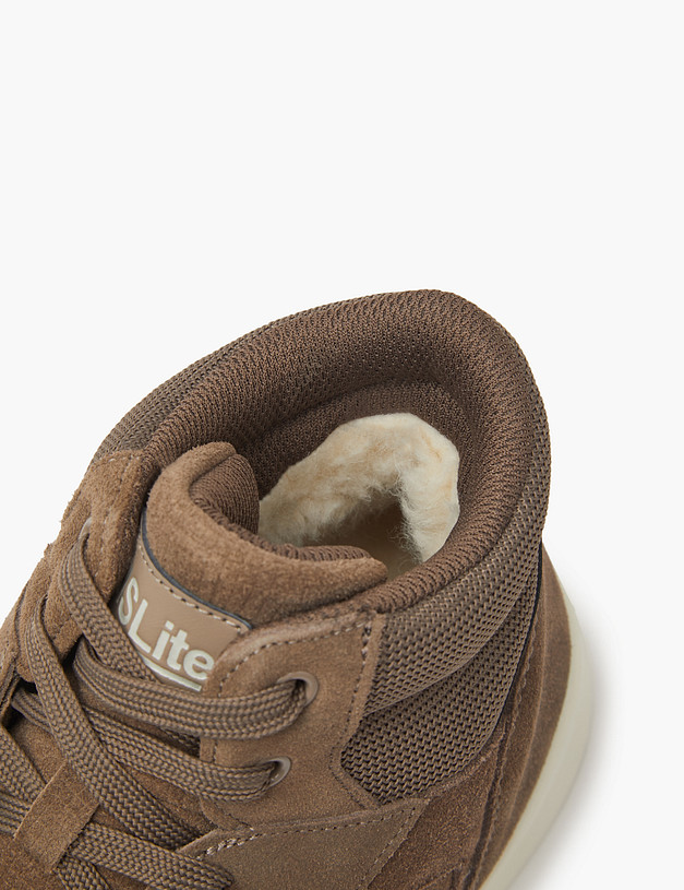 Коричневые мужские утепленные высокие кеды MASCOTTE 189-320156-0209 | ракурс 7