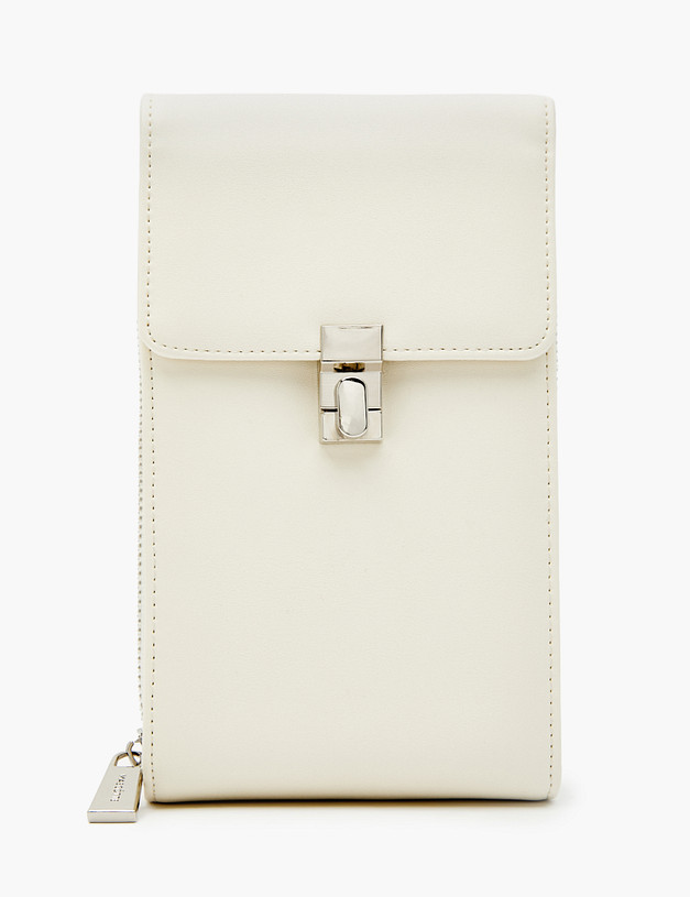 Молочная женская сумка для мобильного MASCOTTE 670-3120-608 | ракурс 2 Молочная женская сумка для мобильного MASCOTTE 670-3120-608 | ракурс 2