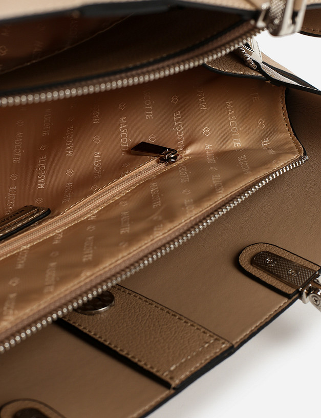 Бежевая кожаная женская сумка MASCOTTE 660-0113-108 | ракурс 4 Бежевая кожаная женская сумка MASCOTTE 660-0113-108 | ракурс 4