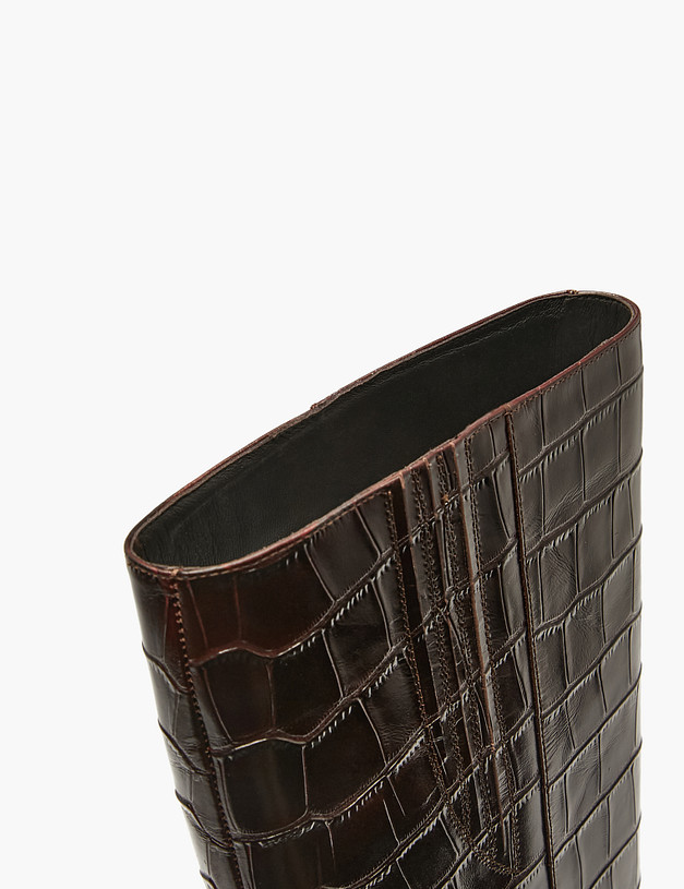 Коричневые женские сапоги с тиснением MASCOTTE 233-5281222-0109 | ракурс 6