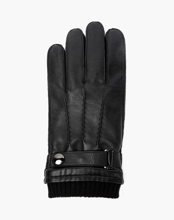 717-2211-102 Перчатки муж. нат.кожа-текстиль/ворсин черн, Mascotte