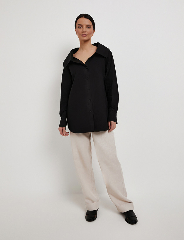 Черная женская блузка MASCOTTE 835-6106-2602 | ракурс 2