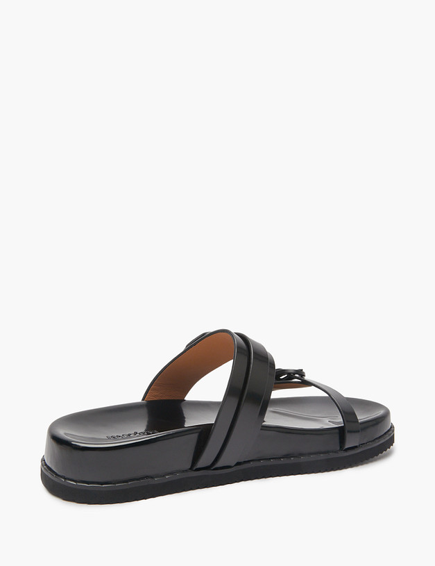 Черные кожаные женские сабо MASCOTTE 126-514011-0102 | ракурс 3