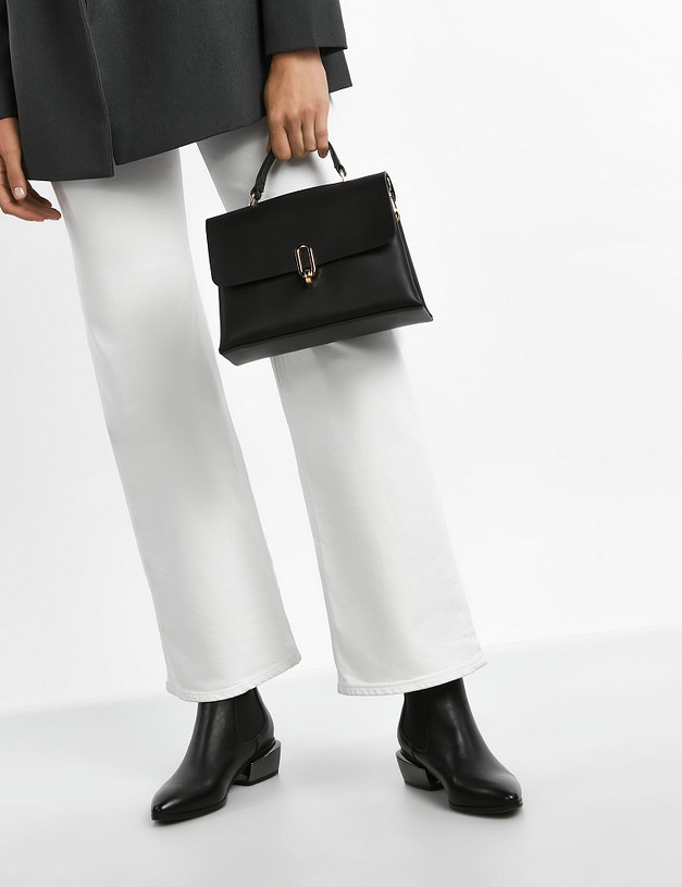 Черная кожаная женская сумка MASCOTTE 604-2207-602 | ракурс 1