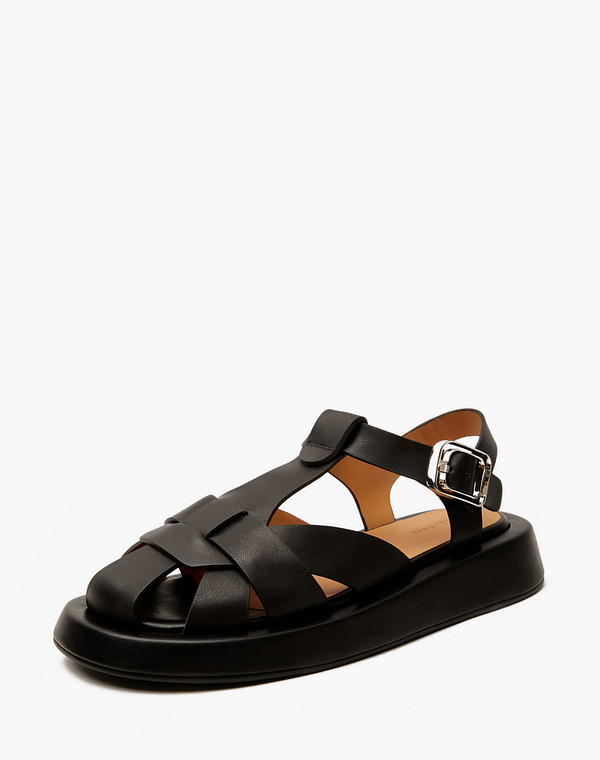 172-4121914-3100M Туфли летние женские нат.кожа/нат.кожа черн, Mascotte