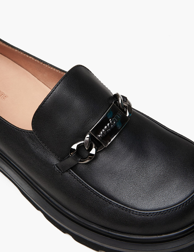 Черные кожаные женские лоферы MASCOTTE 22-4241012-3100M | ракурс 6