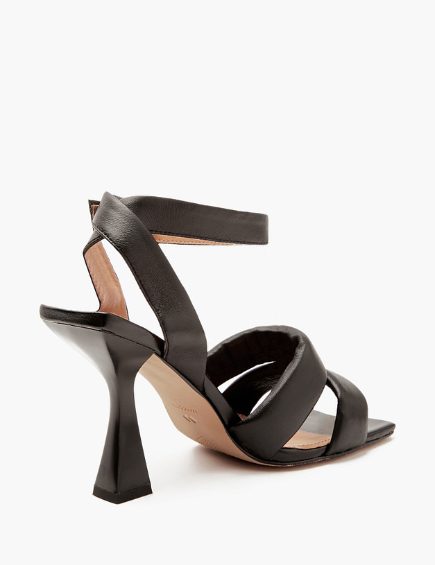 Черные кожаные женские босоножки MASCOTTE 233-415211-0502 | ракурс 3