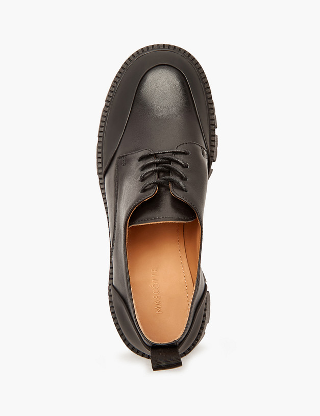 Черные кожаные женские дерби MASCOTTE 233-324712-0102 | ракурс 5