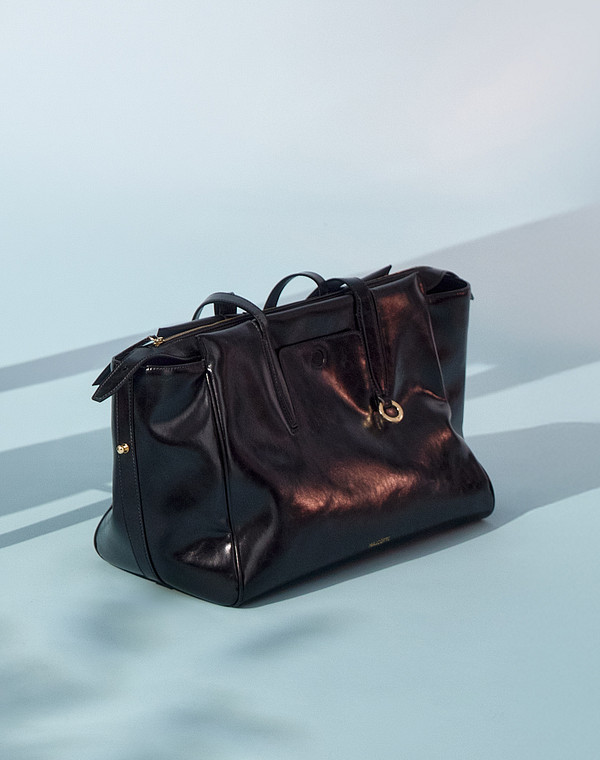 616-6111-602 Сумка женская кож.спилок-и.кожа/текстиль черн, L, Mascotte