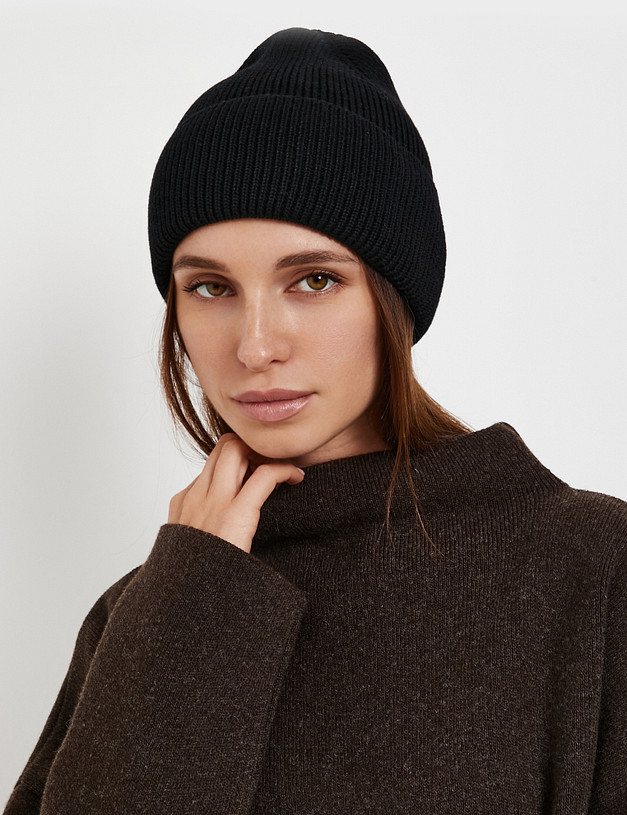 Черная женская шапка MASCOTTE 781-5203-2402 | ракурс 1