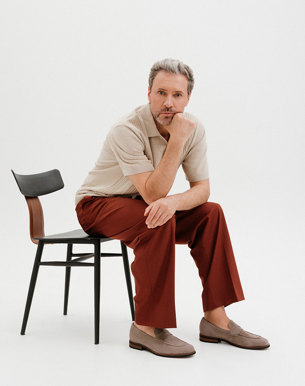 175-510411-4667M Полуботинки мужские велюр/нат.кожа беж, Mascotte