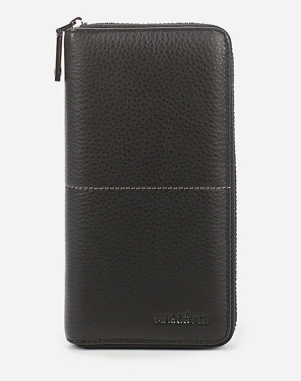 602-0132-102 Портмоне муж. нат.кожа/текстиль черн, Mascotte