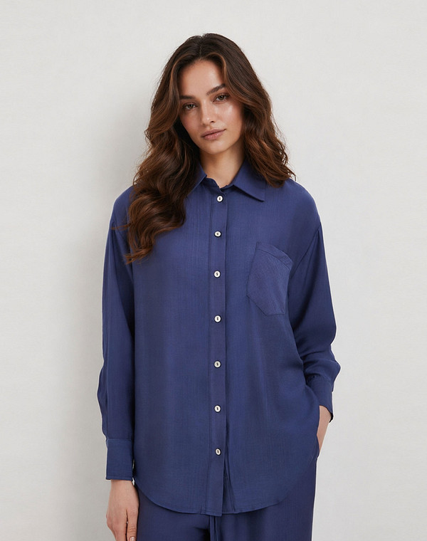 973-6108-2403 Блузка женская синий, Mascotte