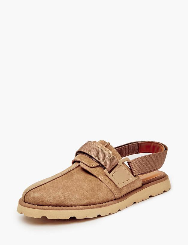 Бежевые женские сабо из велюра MASCOTTE 22-4120814-2210M | ракурс 3