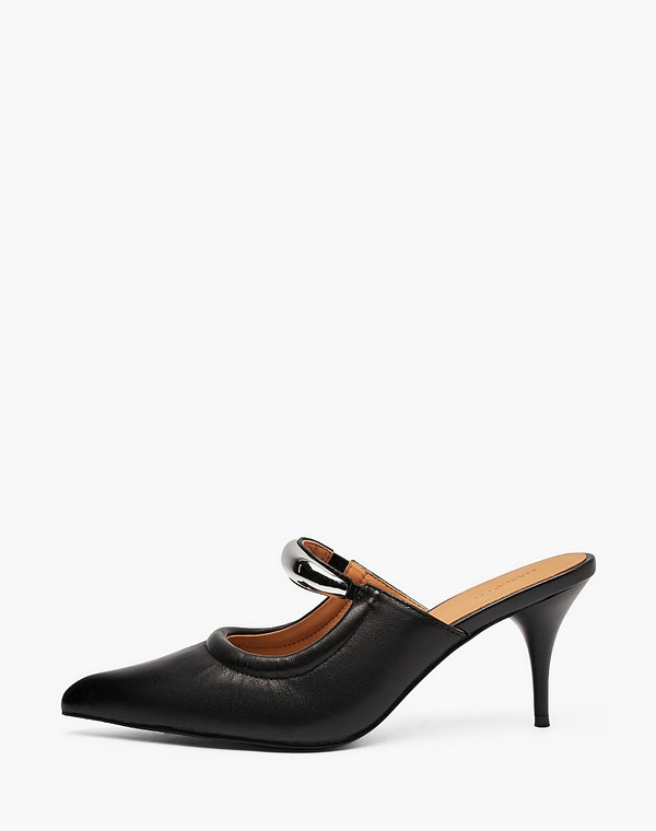 126-612616-3501M Туфли летние женские нат.кожа/нат.кожа черн, Mascotte