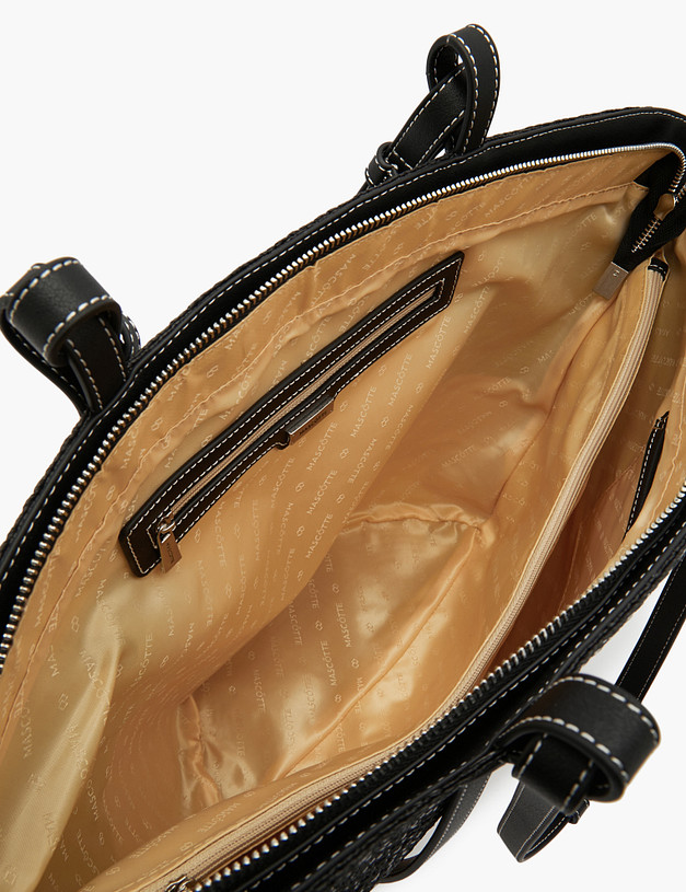 Черная плетеная женская сумка MASCOTTE 660-3123-202 | ракурс 4 Черная плетеная женская сумка MASCOTTE 660-3123-202 | ракурс 4