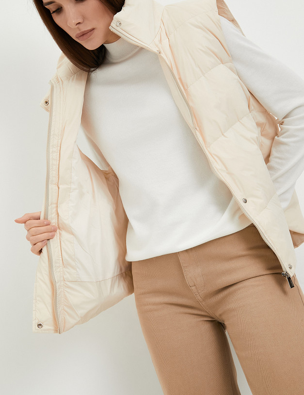 Молочный женский жилет с поясом MASCOTTE 234-3297-2401 | ракурс 2