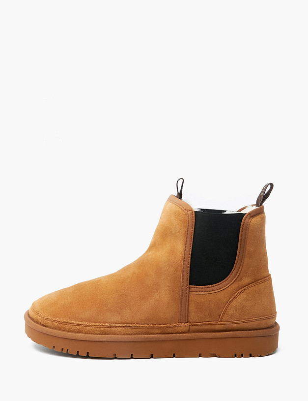 Рыжие мужские угги с боковой резинкой MASCOTTE 128-229335-0213 | ракурс 2