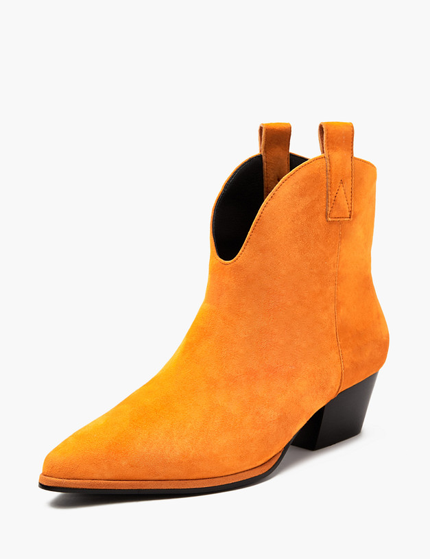 Оранжевые женские казаки из велюра MASCOTTE 126-3203921-0613 | ракурс 3