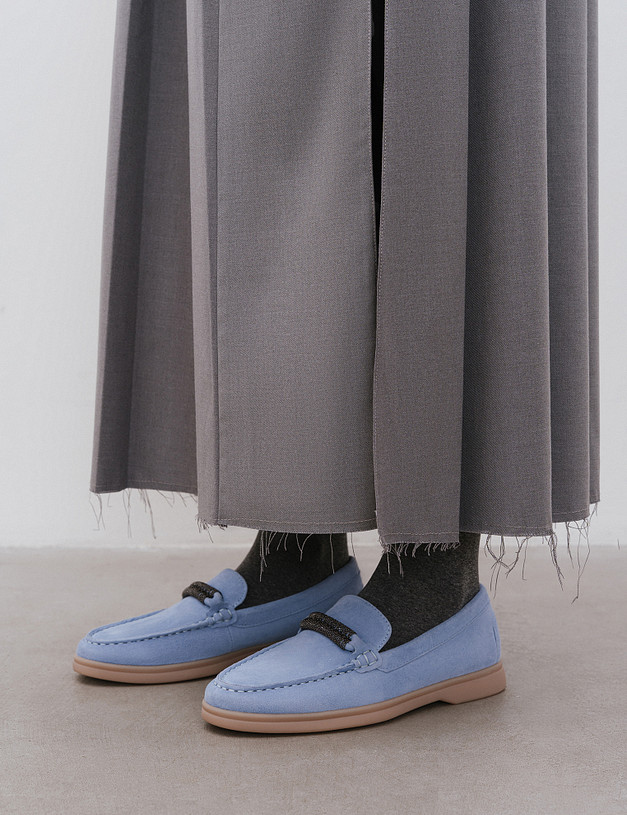Голубые женские лоферы MASCOTTE 22-5160513-3662M | ракурс 8