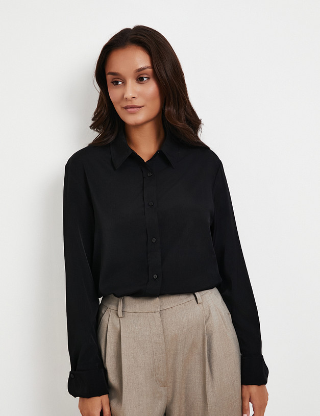 Черная женская рубашка MASCOTTE 874-5216-2402 | ракурс 3