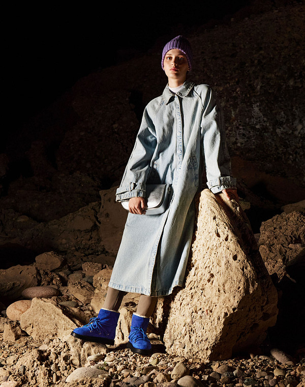 47-3203433-4629M Ботинки женские велюр/мех синий, Mascotte