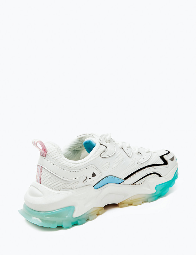 Белые женские кроссовки с цветной подошвой  MASCOTTE 189-415821-0201 | ракурс 5 Белые женские кроссовки с цветной подошвой  MASCOTTE 189-415821-0201 | ракурс 5