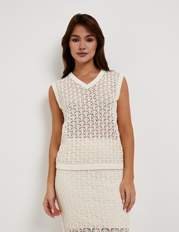 Бежевый женский топ MASCOTTE 852-6103-1008 | ракурс 1