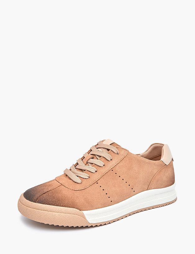 Бежевые мужские кеды из велюра MASCOTTE 58-3170522-2211M | ракурс 2