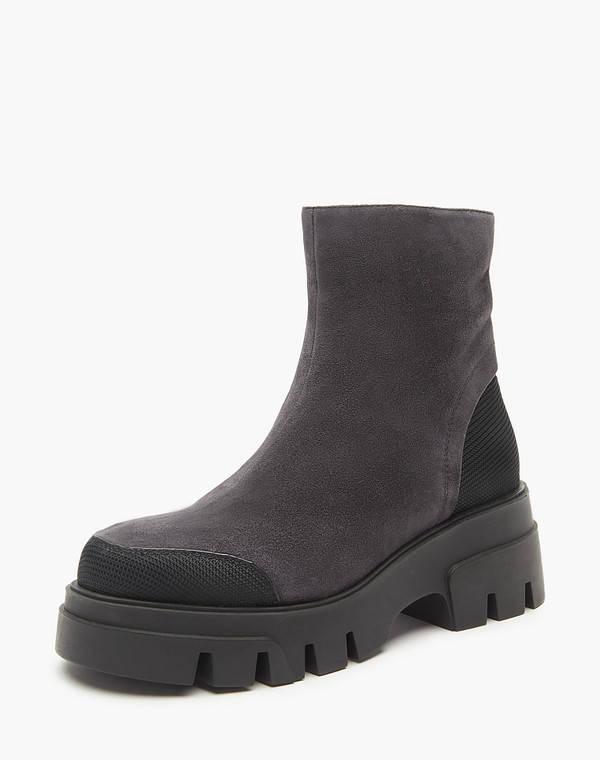 15-3204624-3656M Ботинки женские велюр-и.кожа/ворсин-нат.кожа серый-черн, Mascotte